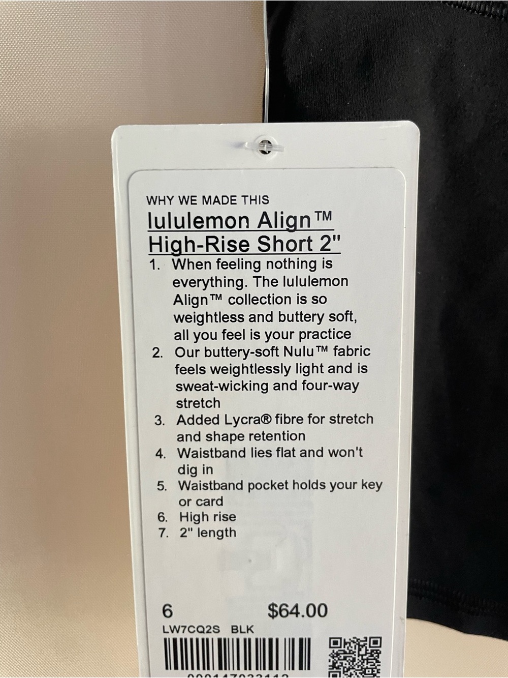 lululemon athletica Black Align High Rise 2" Short - Picture 8 of 9